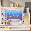 Flieks Etagenbett 90x200cm mit Led, Jugendbett mit Regal, Produktbild-Vorschau 2