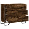 vidaXL Komoda kouřový dub 91x35,5x74,5 cm materiál na bázi Náhled obrázku produktu 7