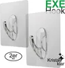 EXE Hook Wandhaken ohne Bohren 2er-Set – eckig, Produktbild-Vorschau 1