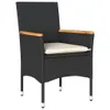 5-tlg. Garten-Essgruppe mit Kissen Schwarz Poly Rattan und Produktbild-Vorschau 3