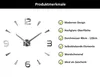 Wanduhr Groß A176 Rießen Hochglanz 3D Wand Uhr in Silber Produktbild-Vorschau 2