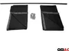 Two black fabric curtains laid out on a white background, with a metal rod above them. Voir les images du produit