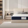 A mattress on a bed frame in a bedroom setting. Voir les images du produit