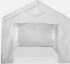 A white party tent is shown from the front, with the entrance open. Produktbild-Vorschau
