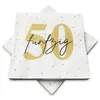 20 Servietten zum 50. Geburtstag 33 x 33 cm - weiß gold Produktbild-Vorschau 1