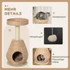 A collage of images showcasing a cat tree with different features and close-ups of a cat interacting with it. Náhled obrázku produktu
