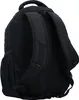 The back view of a black backpack with orange accents. Produktbild-Vorschau