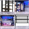 Collage of four images showing different features of a loft bed. Náhled obrázku produktu