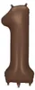 Folienballon Zahl 1 in Braun 86cm Produktbild-Vorschau 2
