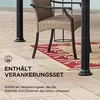 Outdoor patio scene with a chair and rug, next to a dark post. Náhled obrázku produktu