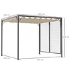 Outsunny Pavillon Pergola, Polyester, Beige, 275x295x238 Produktbild-Vorschau 3