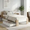 Holzbett 90x200 mit 2 Bettkästen Bett Eiche Braun Weiß Holz Náhled obrázku produktu 2