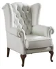 Ohrensessel Leder Einsitzer Chesterfield Couch Sofa Polster Produktbild-Vorschau 1