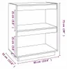 vidaXL Bücherregal Grau 60x35x71 cm Massivholz Kiefer Produktbild-Vorschau 8