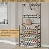 Appendiabiti con ripiano per scarpe e 8 ganci, grigio, 4 Anteprima dell’immagine prodotto 3