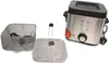 A deep fryer and its accessories are displayed on a white background. Produktbild-Vorschau
