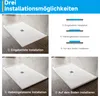 Diagrams and photos illustrating different installation methods for a shower tray. Anteprima dell’immagine prodotto