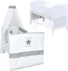 Baby-Delux Babybett Kinderbett Umbaubar 140x70 Weiß Bettset Produktbild-Vorschau 1