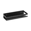 A black rectangular shelf with a raised lip on the front and back, mounted on a white background. Náhled obrázku produktu