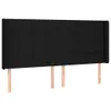 vidaXL Kopfteil mit Ohren Schwarz 163x16x118/128 cm Stoff Produktbild-Vorschau 1