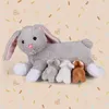 Maman lapin avec ses bébés peluche Mamanimals 26 cm Voir les images du produit 4