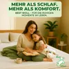 A mother and daughter are cuddling on a bed, reading a book. A stuffed sheep and a mug of coffee are also present. Produktbild-Vorschau