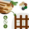 Floranica 4 Stk. Zierzaun aus Holz 100 x 30 cm Braun Produktbild-Vorschau 5