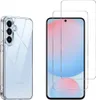 A clear phone case and screen protectors are displayed side-by-side against a white background. Anteprima dell’immagine prodotto