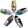 A collage of five toy tin boats, each with different colorful packaging. Produktbild-Vorschau