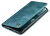 A teal flip case for a smartphone, shown from a diagonal angle with the cover partially open. Produktbild-Vorschau