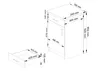 A technical drawing with measurements of a kitchen cabinet and a drawer. Voir les images du produit