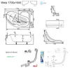 ECOLAM Baignoire d'angle Wela 170x100 cm droite + tablier Voir les images du produit 8