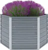 A hexagonal raised garden bed filled with purple and green plants. Produktbild-Vorschau