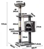 Velký škrabací strom pro kočky 117 cm, stabilní škrabací Náhled obrázku produktu 12