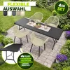 tillvex® Gartenstuhl 4er Set Wetterfest mit Armlehne Beige Produktbild-Vorschau 3