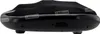 A close-up side view of a black electronic device, possibly a massager, with fabric covering. Produktbild-Vorschau