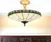 Plafoniera stile Tiffany "New York" ottone crema verde Anteprima dell’immagine prodotto 1