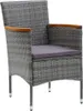 3-tlg. Bistro-Set Poly Rattan und Hartglas Grau Produktbild-Vorschau 4