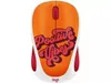 A top-down view of a Logitech wireless mouse with a "Positive Vibes" design. Produktbild-Vorschau