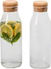 Carafe en verre Relaxdays, bouchon en liège, lot de 2, 1,2 Voir les images du produit 1