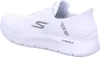 A side view of a white Skechers slip-on shoe. Voir les images du produit