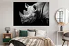 MuchoWow® Poster Tiere - Nashorn - Schwarz - Weiß - Porträt Produktbild-Vorschau 4