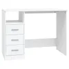 A white desk with three drawers on the left side, shown against a white background. Produktbild-Vorschau