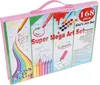 A pink art set case with various art supplies depicted on the front. Podgląd zdjęcia produktu