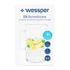 A product image of a glass pitcher filled with water, lemon slices, and mint leaves, shown on a white background with promotional icons and text. Produktbild-Vorschau