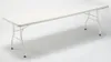 A white folding table with metal legs on a white background. Produktbild-Vorschau