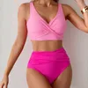 High Waist Bikini Damen - Bauchweg - Zweiteiler Gerafft - Produktbild-Vorschau 3
