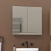 Szafka z lustrem biała 60x16x75 biały/dąb Omeble Podgląd zdjęcia produktu 3