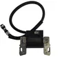 A black ignition coil with metal mounting brackets and a black wire with a silver connector. Náhled obrázku produktu