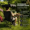 BigDean Campingstuhl mit Sonnendach schwarz, faltbar, Produktbild-Vorschau 7